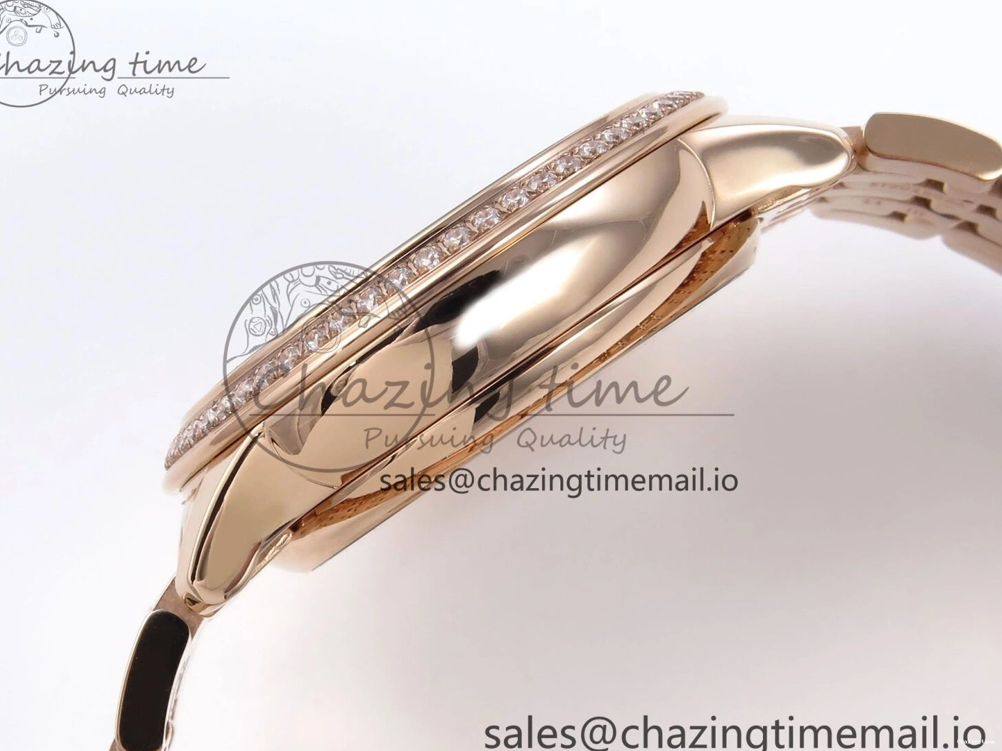 0102 De Ville Prestige Ladies RG VSF 1:1 Best Edition Brown Diamonds Dial on RG Bracelet A Sophisticated 7681